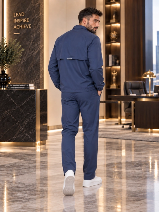 Erkaklar uchun yengil sport kostyumi — kurtka va shim, zamonaviy casual model