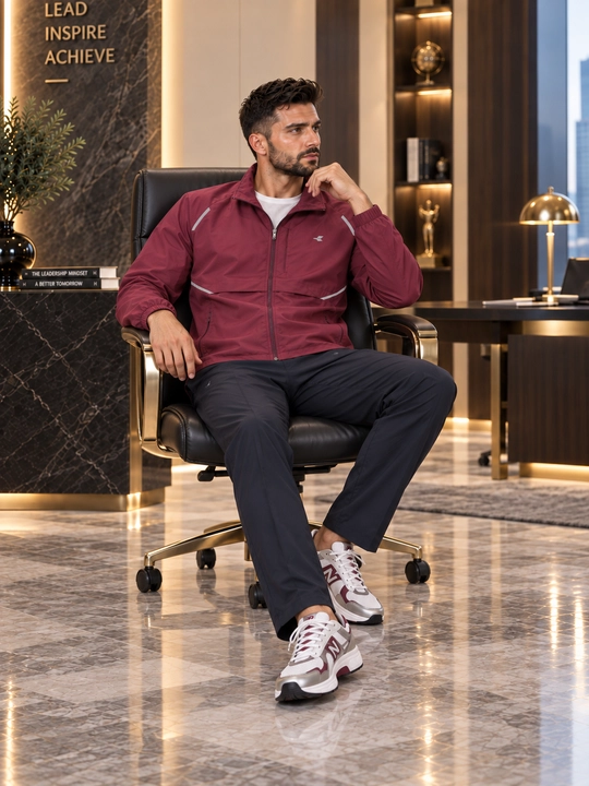 Erkaklar uchun yengil sport kostyumi — kurtka va shim, zamonaviy casual model