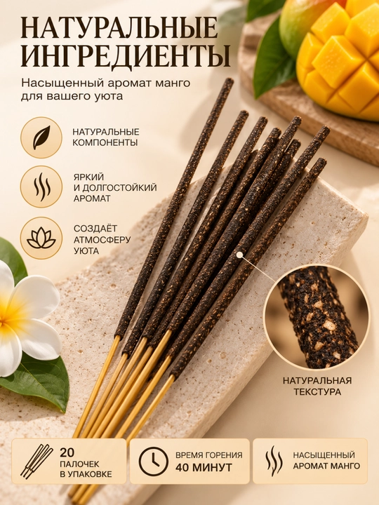Uy uchun xushbo‘y tayoqchalar aromatli tayoqchalar 20 dona