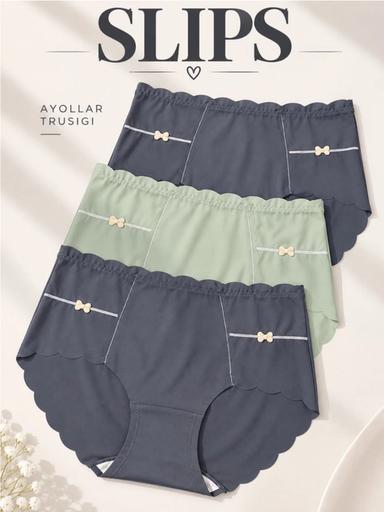 Ayollar trusiklari, slips, to'plamda 3 dona, FREESIZE ichki kiyim - 