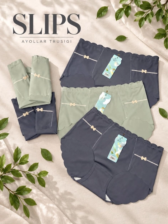 Ayollar trusiklari, slips, to'plamda 3 dona, FREESIZE ichki kiyim