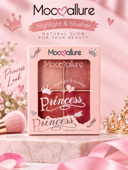 Палетка хайлайтеров для лица Moccalure — 4 оттенка, 14,8 г