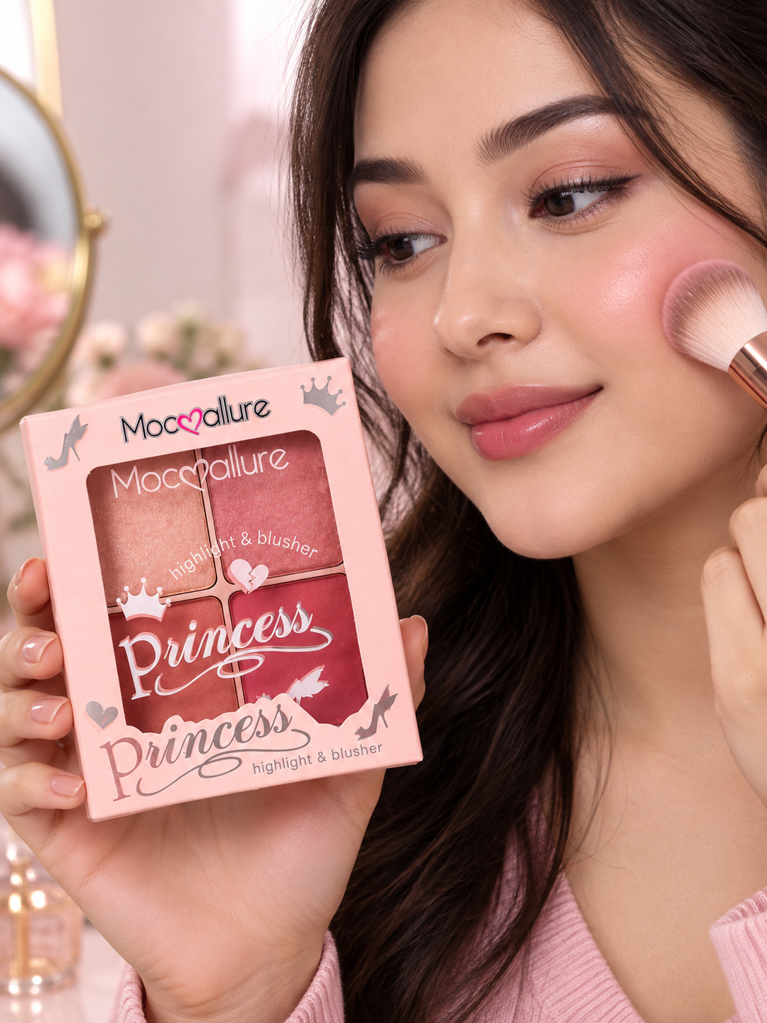 Палетка хайлайтеров для лица Moccalure — 4 оттенка, 14,8 г