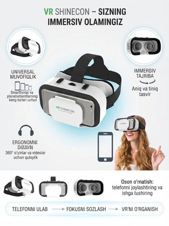 3D очки виртуальной реальности для смартфона VR Shinecon - 