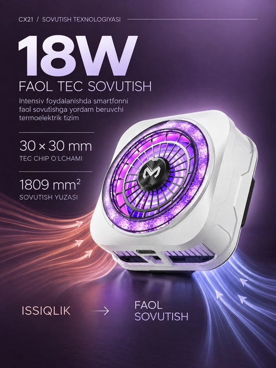 Кулер для телефона 18W TEC, Куллер, MEMO kuler