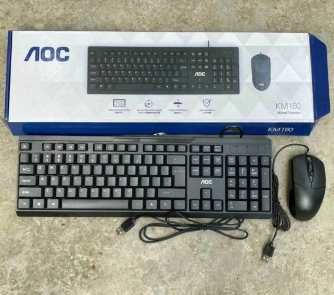 Simli klaviatura va sichqoncha to'plami kompyuter va noutbuk uchun AOC KM160, 104 tugma