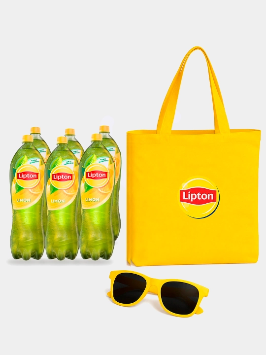 Зеленый чай Lipton Лимон, 1.5 л х 6 шт + Шопер + очки - 