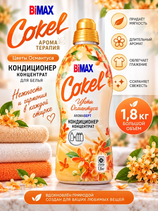 Кондиционеры-ополаскиватели для белья Cokel от BiMax, 1800 г