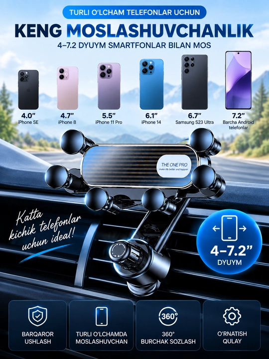 Avtomobilda telefon tutqichi, telefon mahkamlagichi