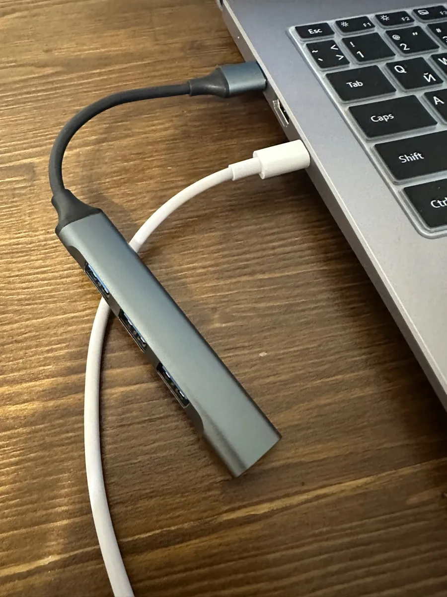 USB Hub 3.0 Type-C, ko‘p portli adapter, noutbuk va MacBook uchun