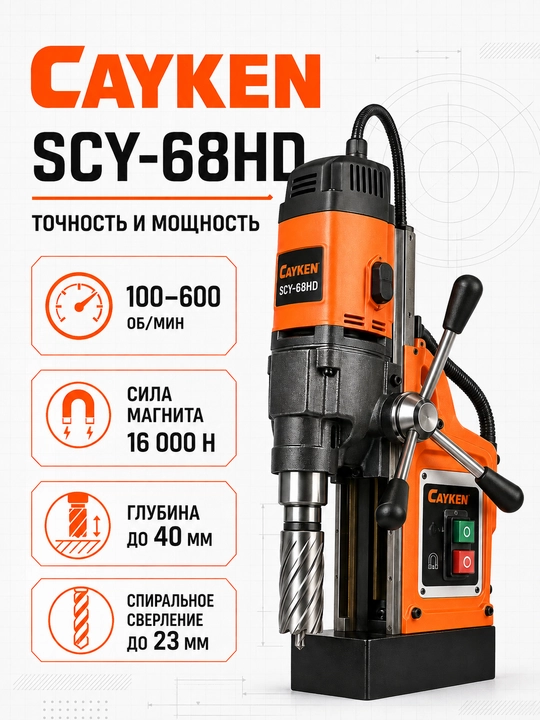 CAYKEN SCY-68HD magnit asosli parmalash stanogi, 60 mm, 1890 Vt