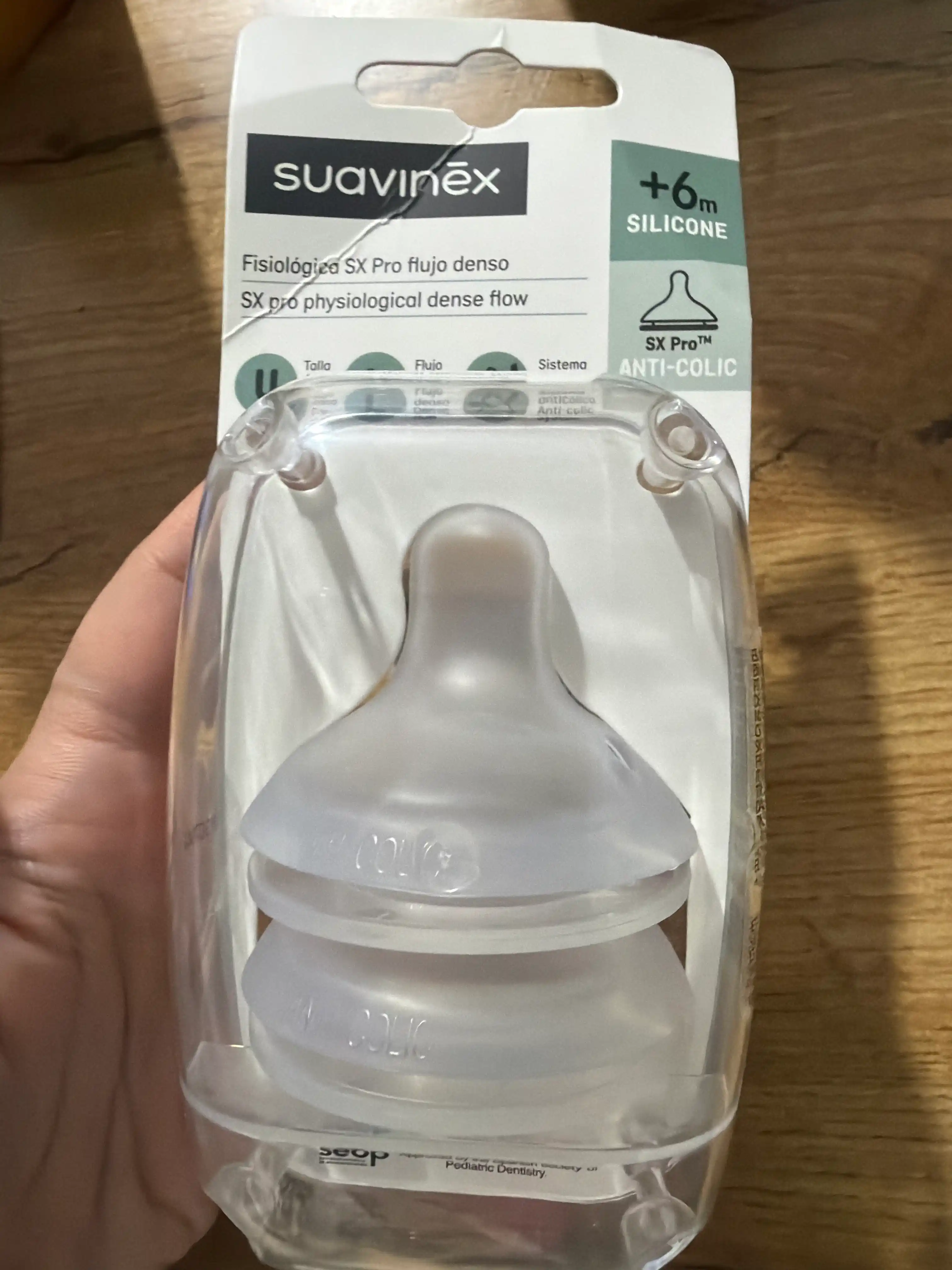 Suavinex Sx Pro shishasidagi nipel hajmi l silikon, tez oqim, 6 + oy, 2 dona