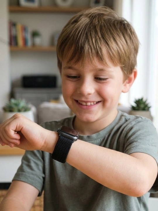 Smart Watch uchun to‘qilgan tasma, qora