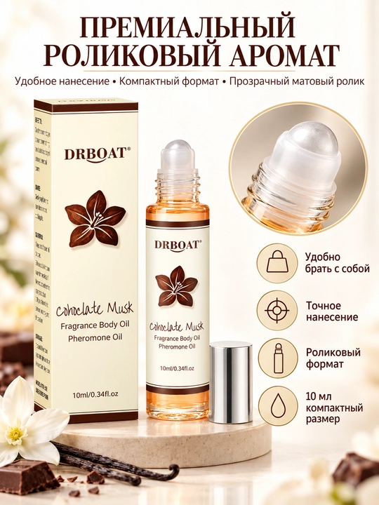 Ayollar uchun shokolad va muskusli moyli atir (Maslyanye duhi, feromon), 10 ml