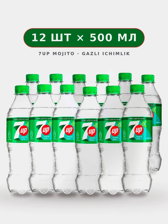 Gazlangan ichimlik 7UP Mohito, 0,5 l x 12 dona - 