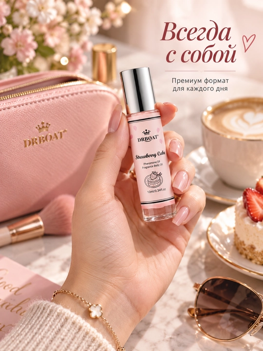 Qulupnay va vanil (feromonlar) iforli ayollar moyli atirlari, 10 ml