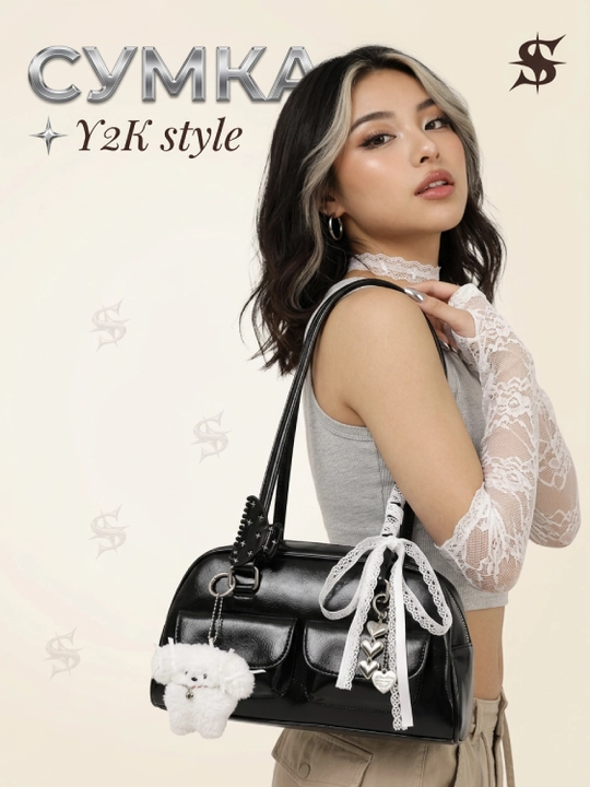 Ayollar sumkasi yelkama, bantikli mini sumka yelkaga, Y2K baget, Pinterest