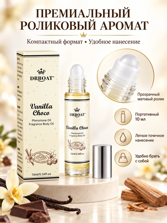 Ayollar uchun vanil va shokoladli moyli atir (Maslyanye duhi, feromon), 10 ml - 