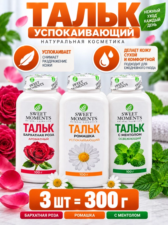 Sweet Moments talki terini quruq, yumshoq va yoqimli saqlashga yordam beradi 100 g - 