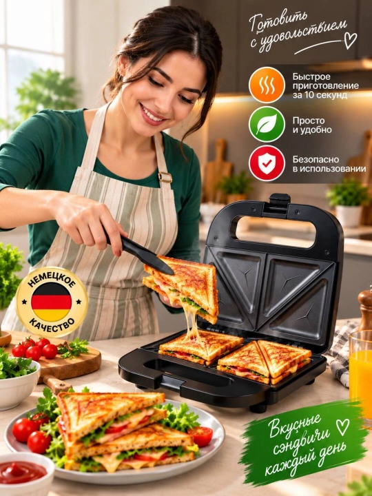 Вафельница Uakeen GERMANY, тостер, вафельница, сэндвичница, 3 в 1, 7 в 1, 10 в 1