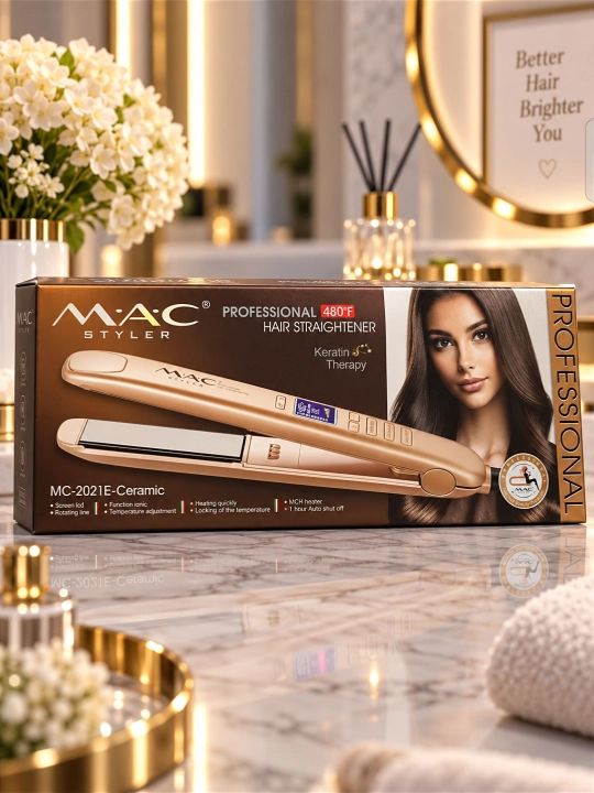 MAC Styler Keramika soch dazmoli, professional to‘g‘rilagich, LCD displey, 480°F