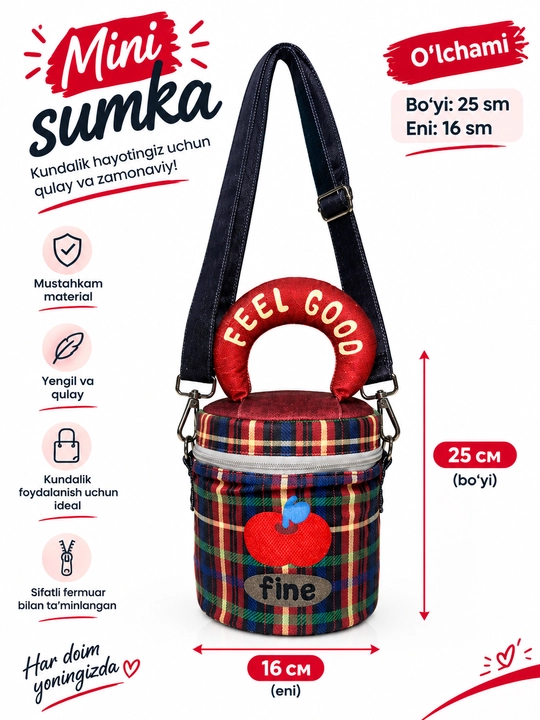 Ayollar uchun mini sumka – ixcham yelkama sumka, zamonaviy dizayn - 