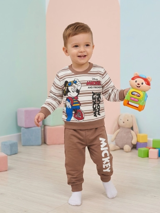 O'g'il bolalar uchun Mikki Maus kostyumi (svitshot va shim), paxtali komplekt 2-3 yosh - 
