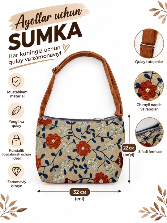 Ayollar uchun naqshli shopping sumka - 