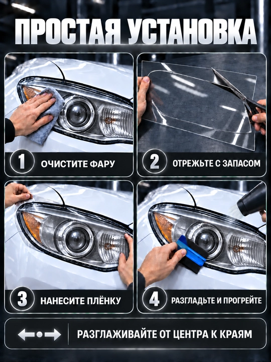 Avtomobil faralari uchun dekorativ himoya PVC plyonkasi, turli rang va o‘lchamda