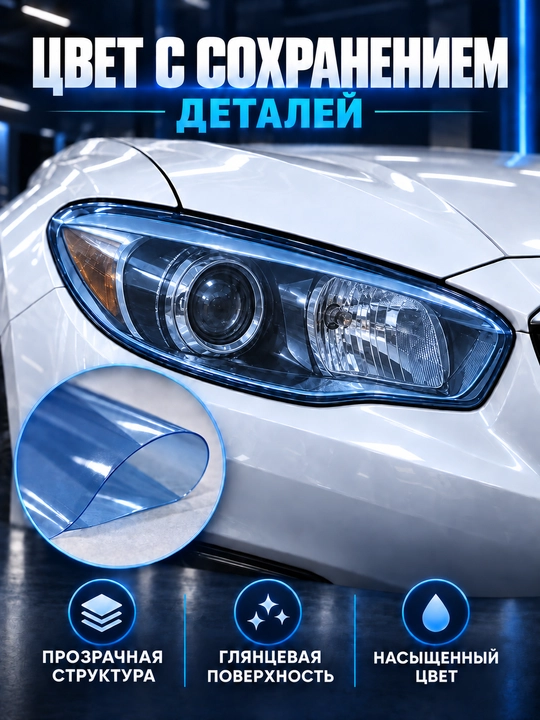 Avtomobil faralari uchun dekorativ himoya PVC plyonkasi, turli rang va o‘lchamda
