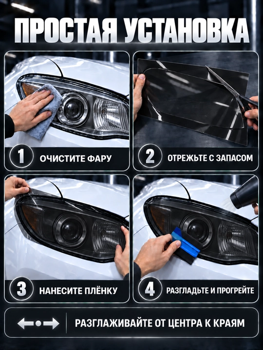 Avtomobil faralari uchun dekorativ himoya PVC plyonkasi, turli rang va o‘lchamda