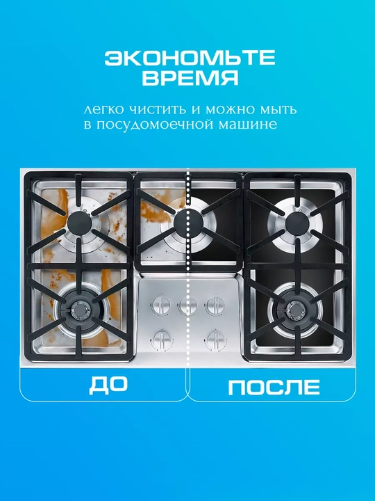 Gilamcha, folga, ko'p martalik, gaz plita himoyasi uchun, teflon, to'plamda 4 dona