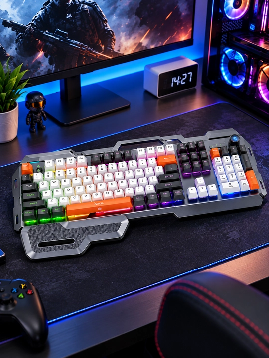 Simli va RGB  chiroqli Hoco o'yin klaviaturasi