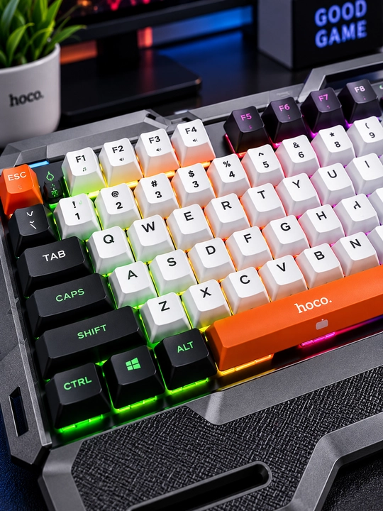 Simli va RGB  chiroqli Hoco o'yin klaviaturasi