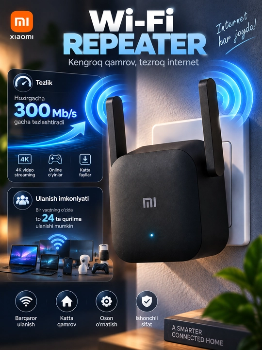 WiFi signalini kuchaytiruvchi repiter Wi-Fi Range Extender Pro