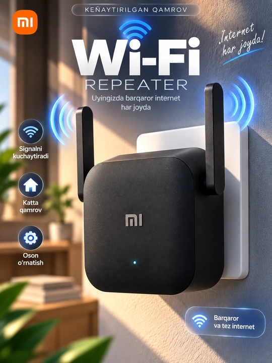 WiFi signalini kuchaytiruvchi repiter Wi-Fi Range Extender Pro - 