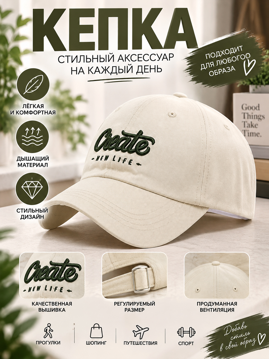 Naqshli kepka, uniseks - 