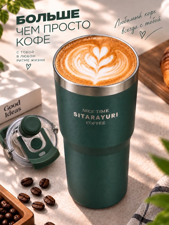 Termokrujka, 600 ml, termostakan, qahva va choy uchun termos, avtomobil uchun termos
