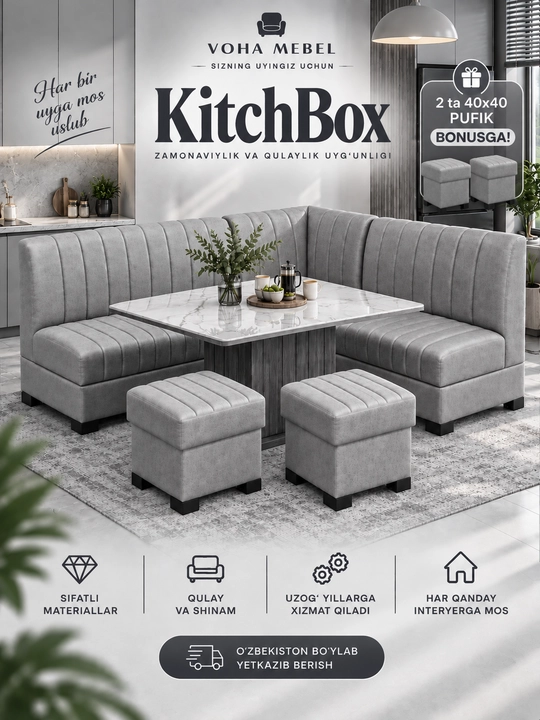 KitchBox oshxona garnituri zamonaviy va ixcham mebel - 