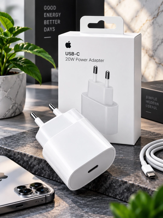 USB-C 20W quvvat adapteri, oq rang, ixcham zaryadlash qurilmasi - 