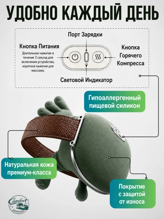 Массажёр для плеч и шеи, компактный вибромассажёр, ручной массажёр