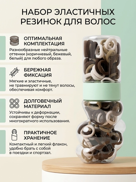 Резинка для волос, детская, набор цветных резинок, подарок девочке, маленькие резинки - 