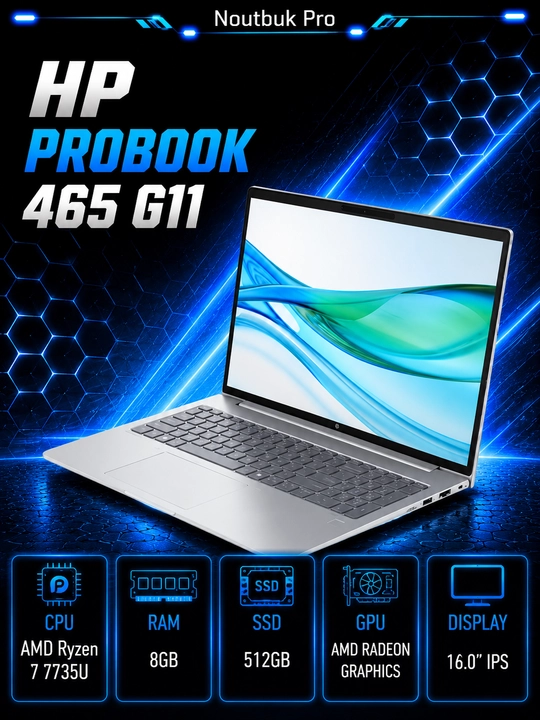 Ноутбук HP ProBook 465 G11 AMD Ryzen 7 7735U RAM 8GB SSD 512GB 16.0" IPS - 