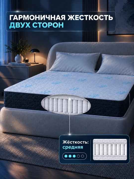 Anatomik ortopedik matras, bitta, ikki kishilik, mustaqil prujinali