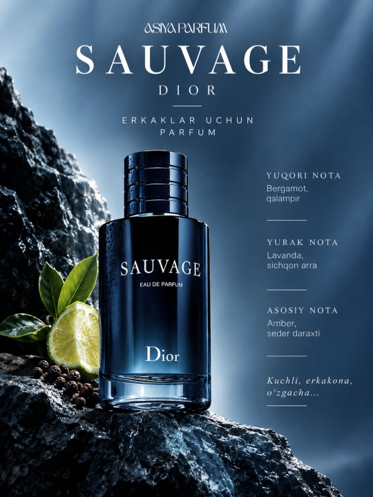 Dior Sauvage - erkaklar uchun atir, xarizmatik va unutilmas ifor, sovg'a uchun, 50 ml - 