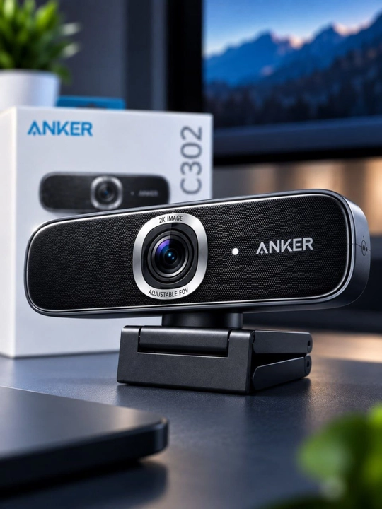 Anker PowerConf C302 veb-kamera, 2K Ultra HD, 30 FPS, 2 mikrofon, 115° ko‘rish burchagi