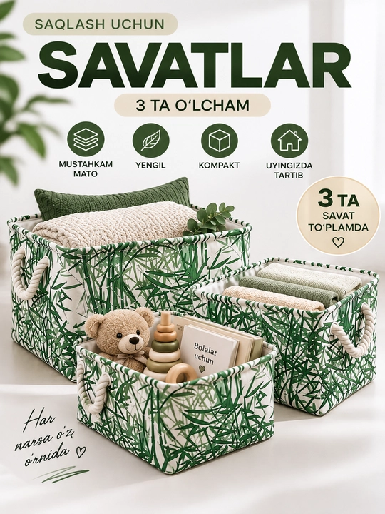Kiyim-kechak, ichki kiyimlarni saqlash uchun organayzer, buklanadigan, matoli - 