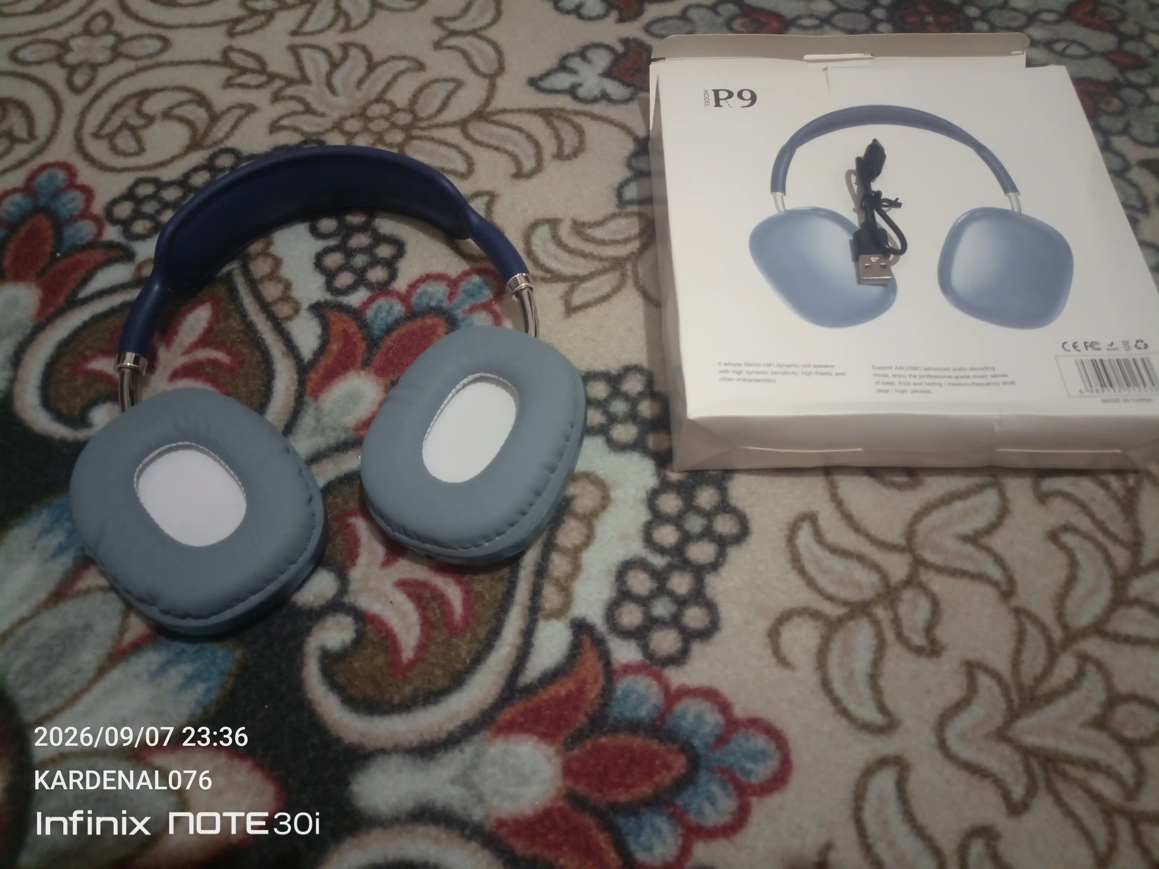 Simsiz Bluetooth quloqchinlar P9, mikrofonli, 1+1