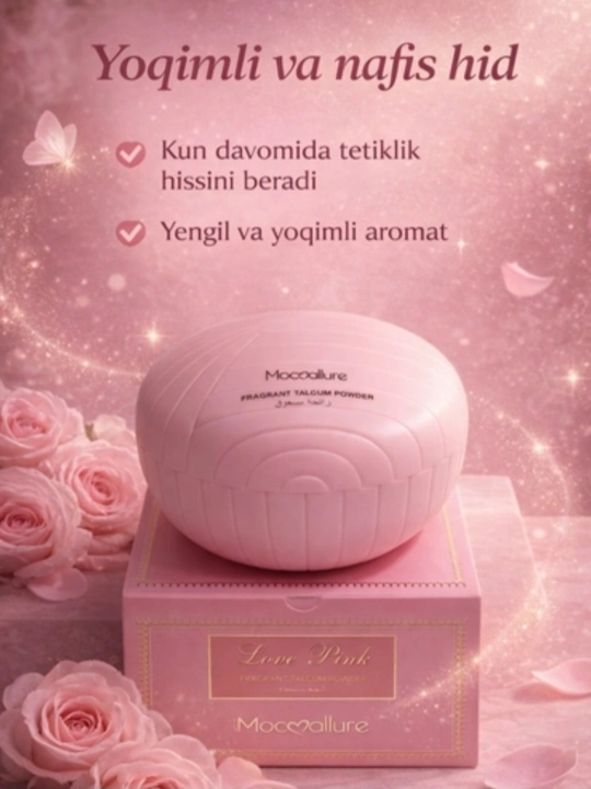 Ayollar uchun xushbo‘y talk, tana pudrasi Mocallure, 30 g, 100 g
