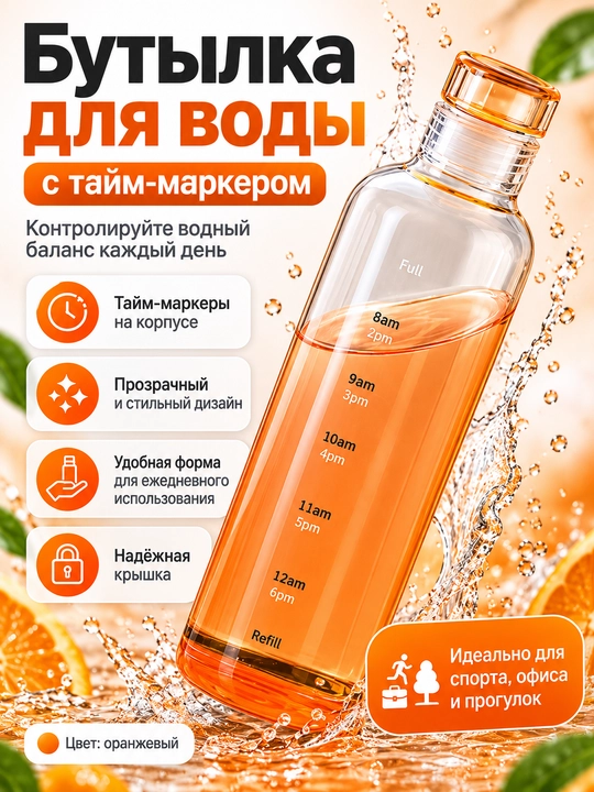 Бутылка для воды Prinsessa для спорта и повседневного использования, 500 мл, для девочек - 